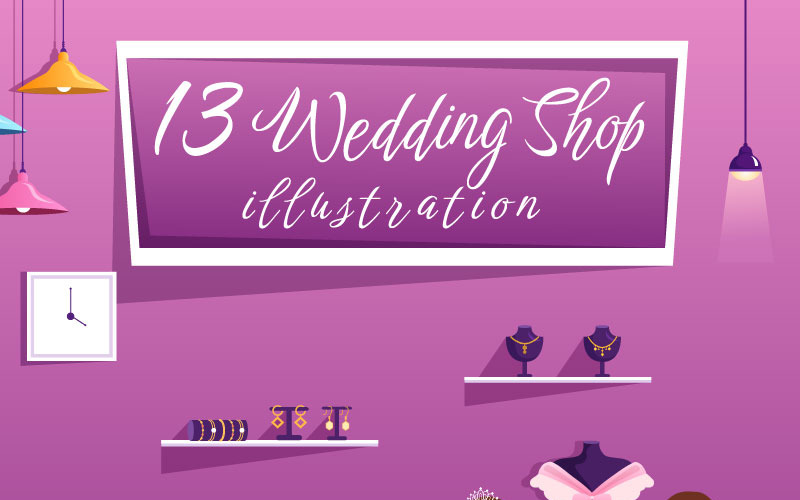 13 Illustration för bröllopsaffär