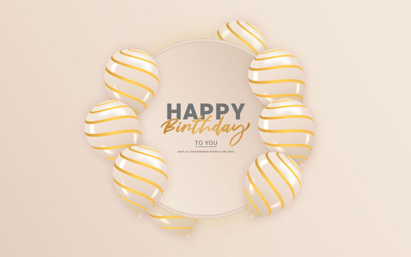 Buon compleanno congratulazioni banner design con palloncini e stile festa di festa