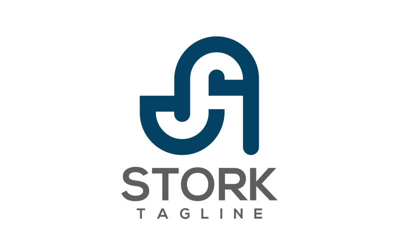 Cigogne | Lettre SA Stork Vector Logo | Modèle de logo Premium Letter SA Stork