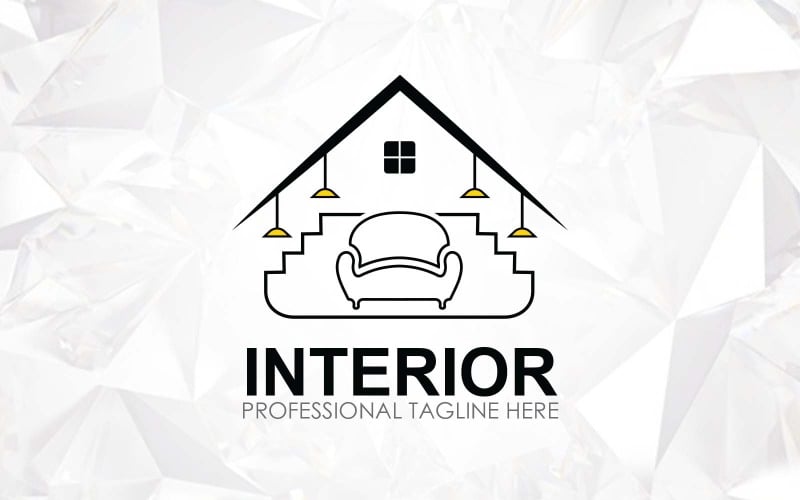 Design de logotipo de design de interiores criativo para casa - identidade da marca