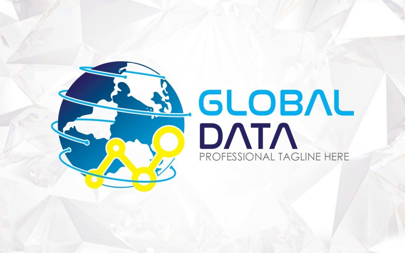 Дизайн логотипу абстрактного світу глобальних даних - фірмова ідентичність