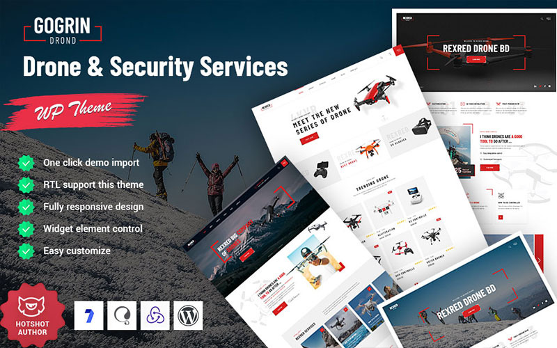 Gogrin - 无人机和安全 WordPress 主题
