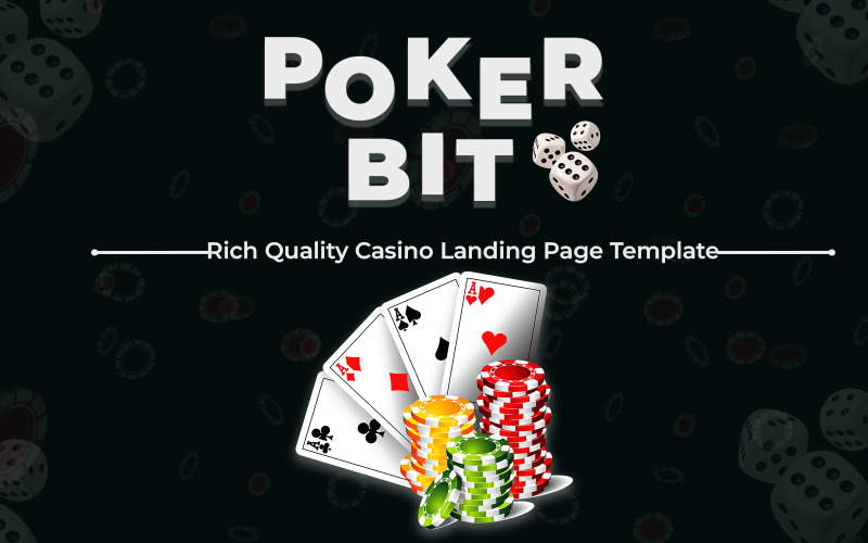 PokerBit - HTML-Landingpage-Vorlage für Kasinos und Glücksspiele