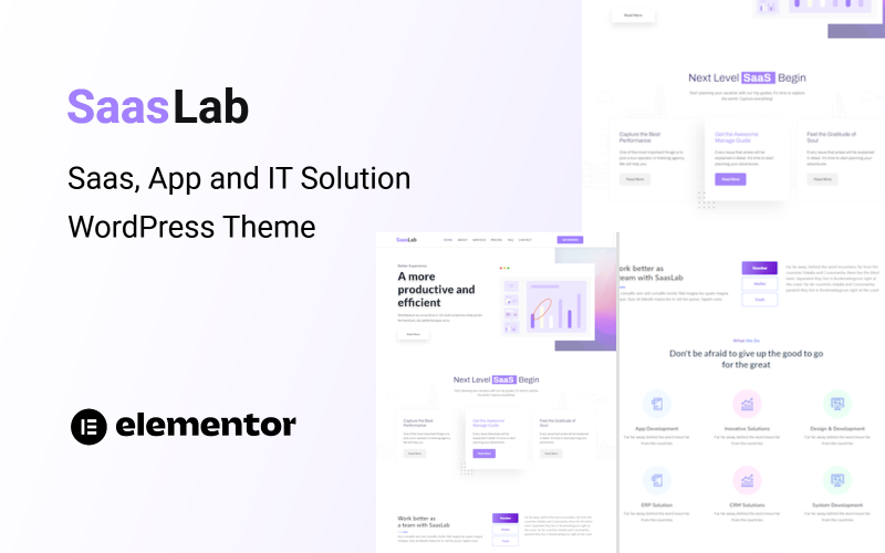 SaasLab - SaaS、应用程序和 IT 解决方案一页 WordPress 主题