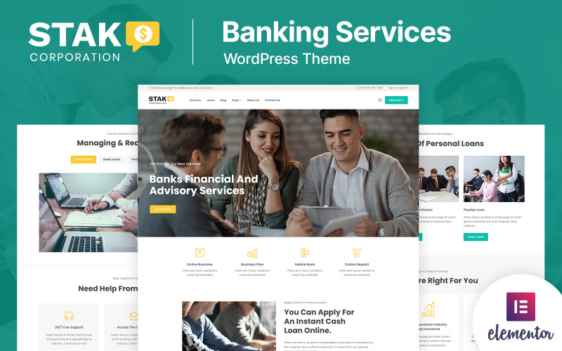 Stak - Тема WordPress для банковского дела, кредитного бизнеса и финансов