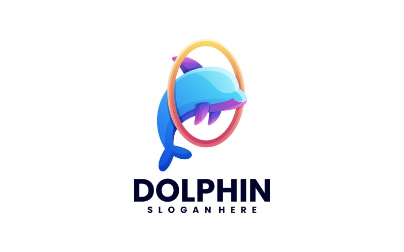 Buntes Logo mit Delphin-Farbverlauf