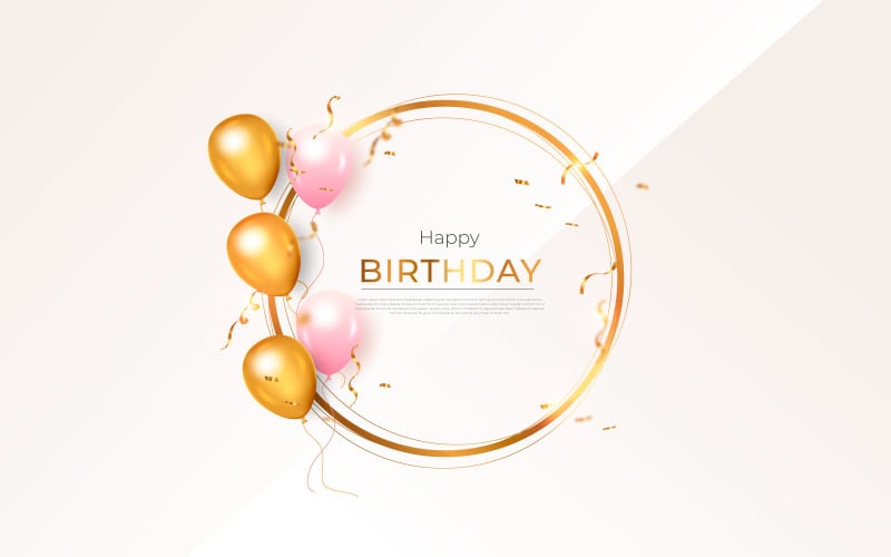 Diseño de banner de felicitaciones de cumpleaños con concepto de fondo de cumpleaños de globos coloridos