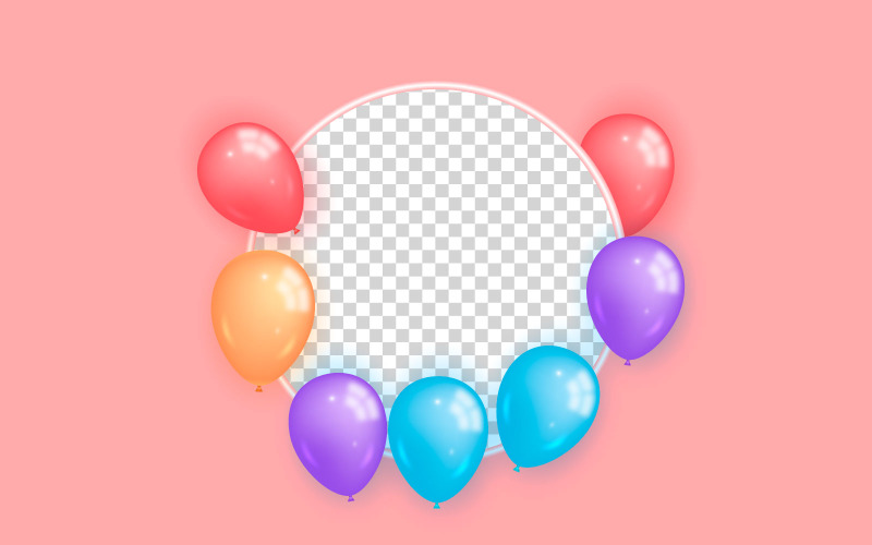 Geburtstags-Glückwunsch-Banner-Design mit buntem Ballon-Geburtstagshintergrund
