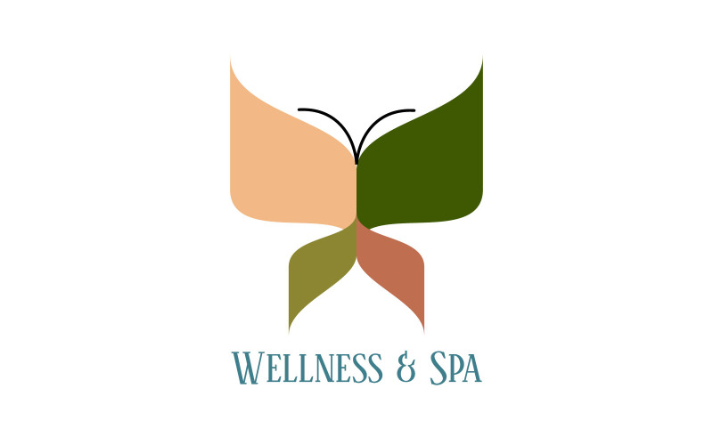 Modelo de logotipo moderno de bem-estar e spa Design gráfico branco