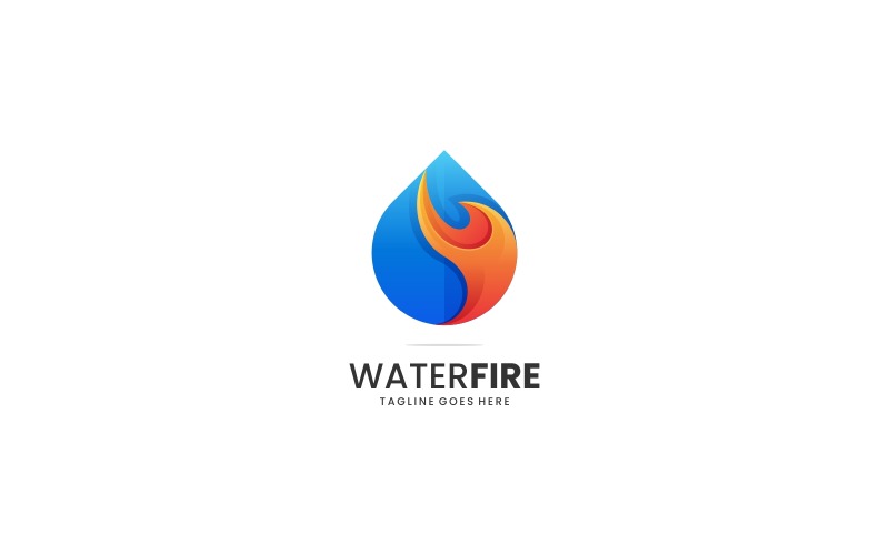 Vatten brandgradient färgglad logotypdesign