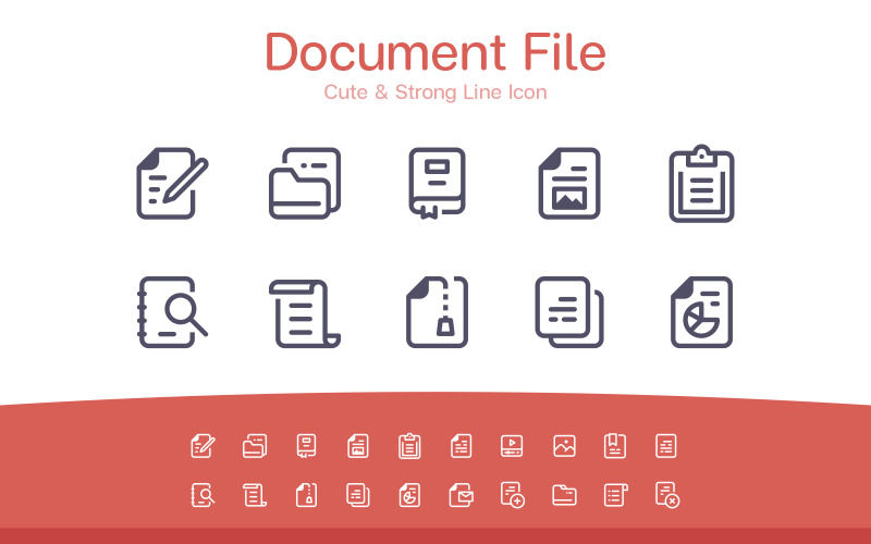 Icono de línea de documento y archivo