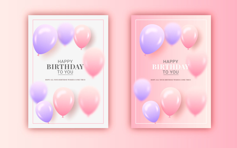 Mutlu yıllar tebrikler şablon tasarımı ile renkli balon