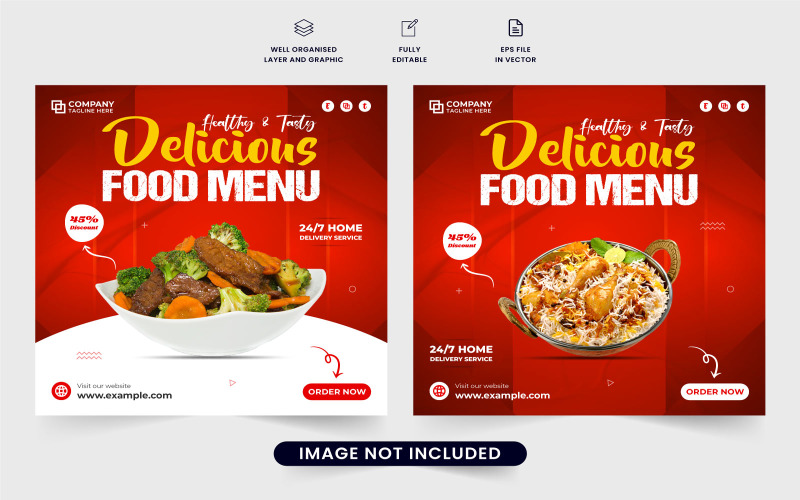 Спеціальний плакат меню їжі для цифрового маркетингу