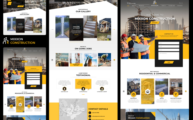 Interfaz de usuario de Mixxon Construction Adobe Photoshop PSD