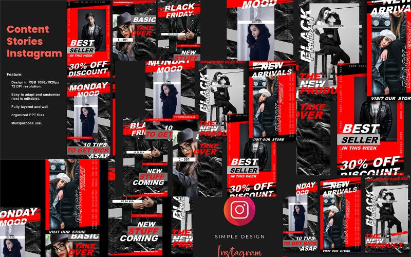 Modelo de mídia social de moda Black Friday
