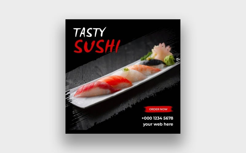 Návrh příspěvku na sociální média pro sushi