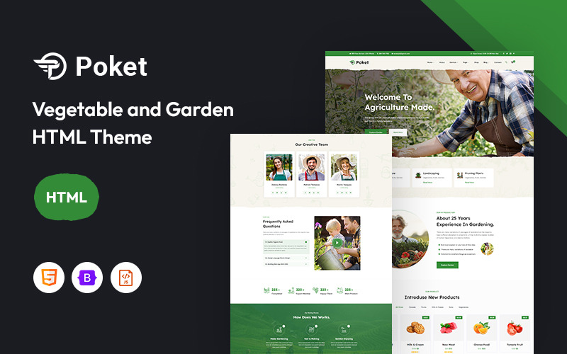 Poket — шаблон сайта для овощей и сада