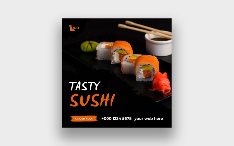 Sushi eten social media post
