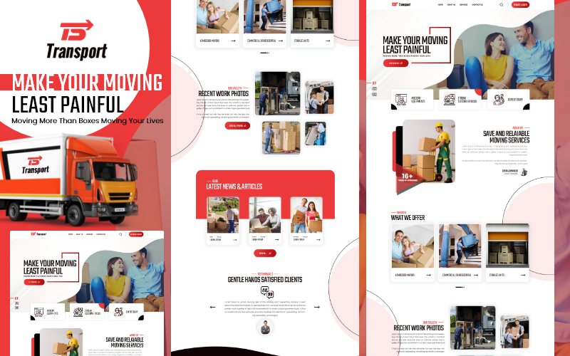 Transport Inc - Taşıma Hizmeti Kullanıcı Arayüzü Adobe Photoshop