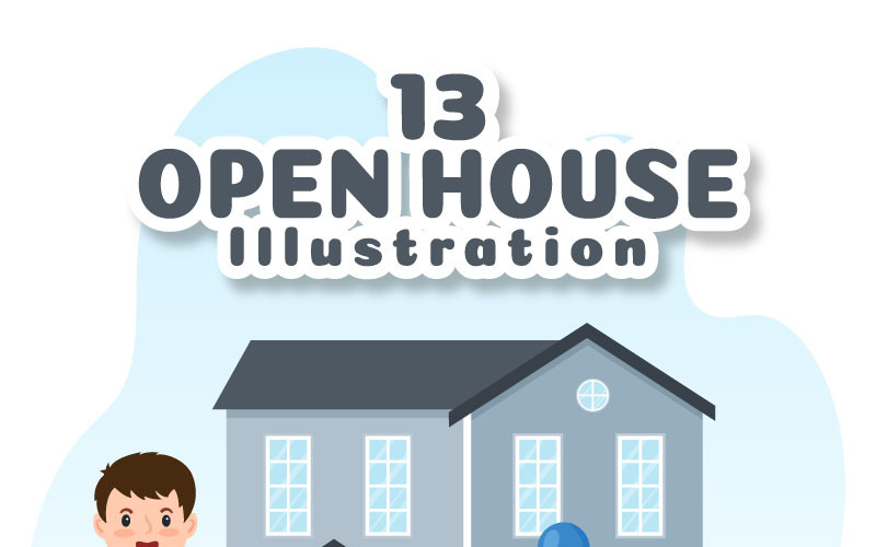 13 Designillustration des offenen Hauses