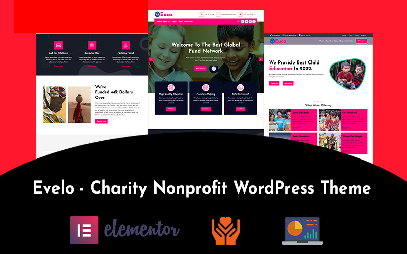 Evelo - Tema WordPress de caridade sem fins lucrativos para crianças