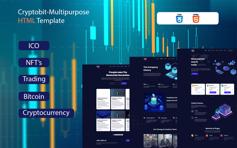 加密货币 - HTML 网站模板钱包