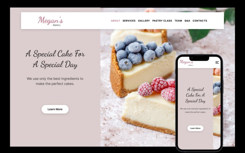 Megans Bakery - Landing Page Template