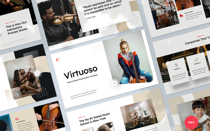 Modèle PowerPoint de présentation de l'école de musique