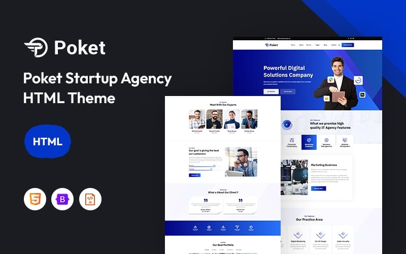 Poket – Website-Vorlage für Startup-Agenturen