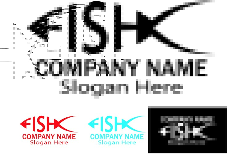 Риба шаблон логотип для риболовлі
