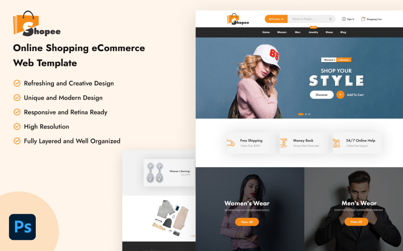Shopee - 在线购物电子商务网站模板