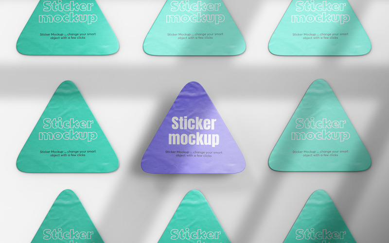 Triángulo Sticker Mockup Vol 10