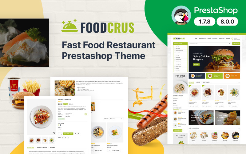 FoodCrus - Food Restaurant Store PrestaShop Theme
