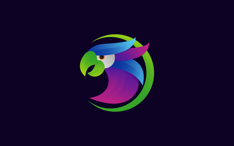 plantilla de logotipo de pájaro colorido abstracto