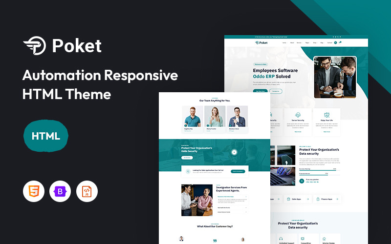 Poket – Oddo ERP, automatizálásra reagáló webhelysablon