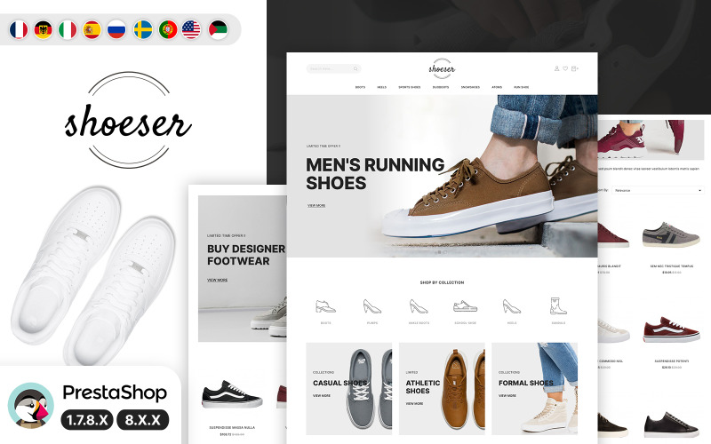Shoeser - PrestaShop-Design für Schuhe und Mode
