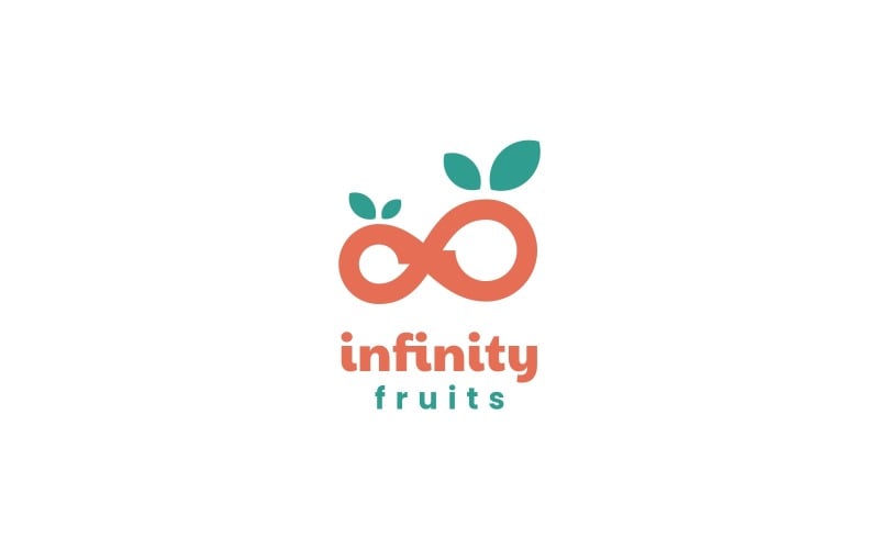 Estilo de logotipo simple de fruta infinita