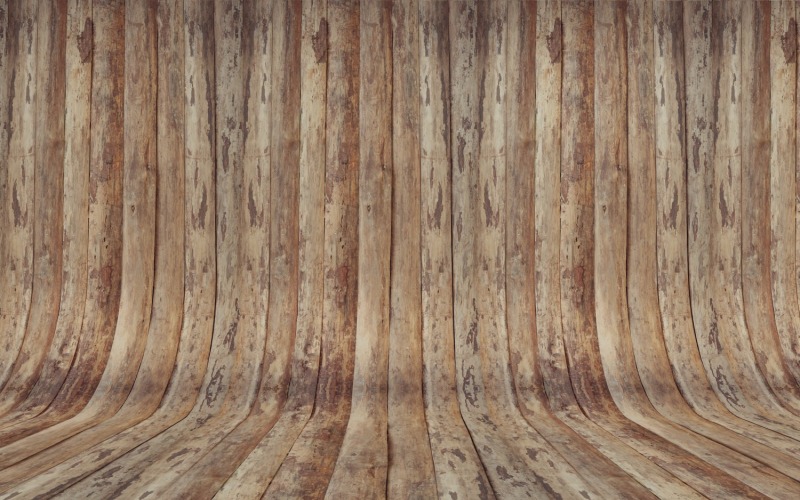 Fondo curvo del parquet di legno di lerciume.