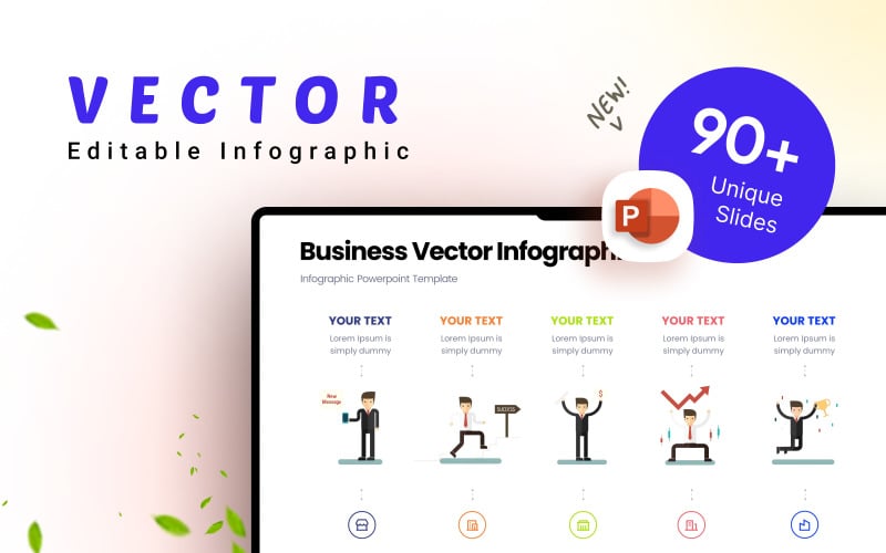 Plantilla de presentación de infografía de vector de negocio