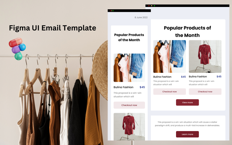 Gratis nyhetsbrev för e-post Figma UI Design