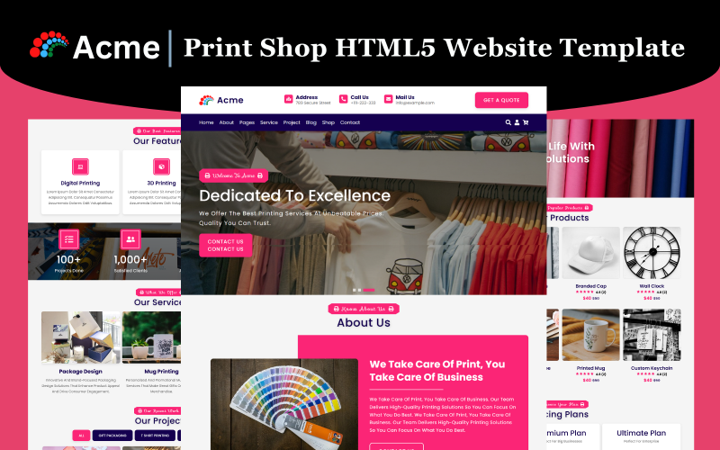 Шаблон веб-сайту Acme – Print Shop HTML5
