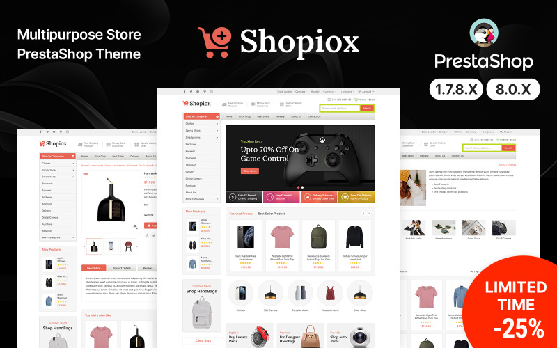 Shopiox - Многоцелевая тема Prestashop Mega Shop