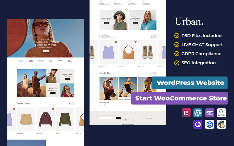 Urban - 奢华时尚 - WooCommerce 响应式主题