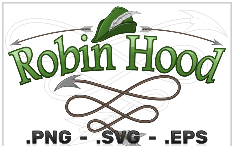 Robin Hood klobouk Vektorový Design S Datem