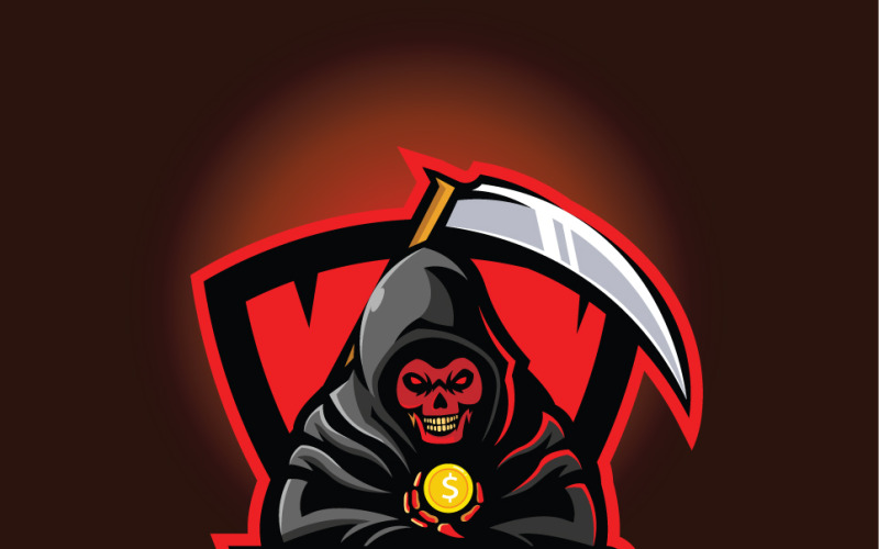 Modelo de logotipo do mascote Ceifador