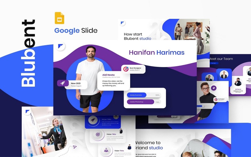 Blubent - modelo de slides do Google para negócios