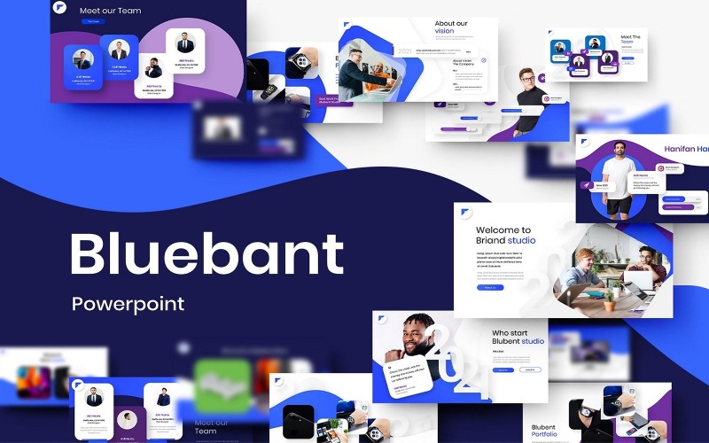 Blubent – PowerPoint-mall för företag