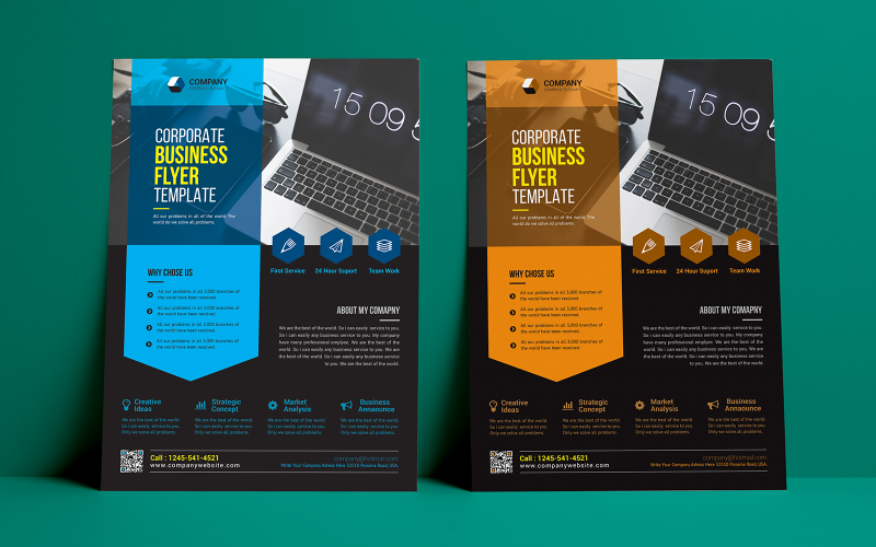 Company Project Business Flyer V.035 - TemplateMonster