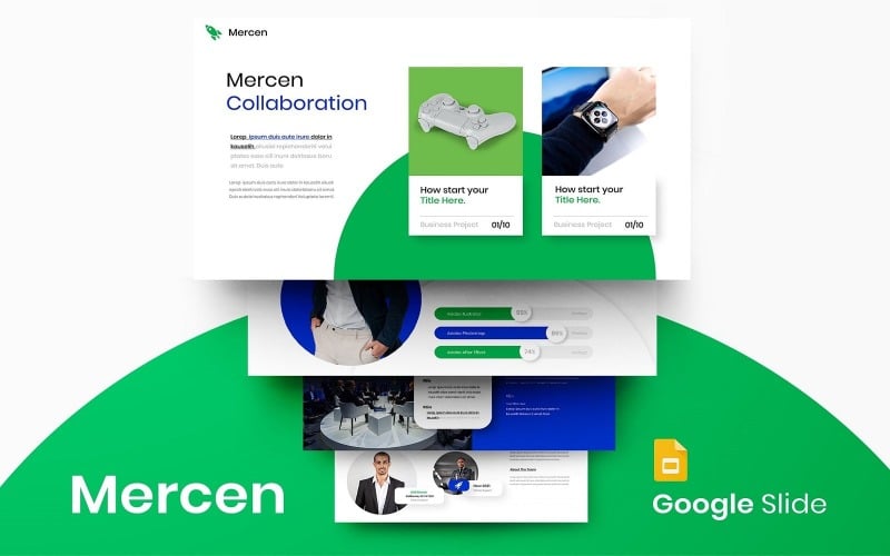 Mercen - бизнес-шаблон слайдов Google