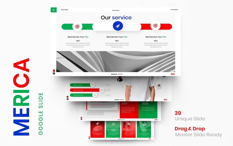 Merica – obchodní šablona prezentace Google